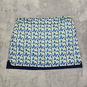 NEW EP New York Skort Womens XXL Inky Multi Geo Print Golf UV50 Stretch Athletic